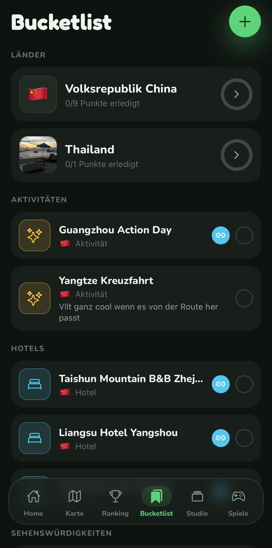 palmbook Reisebucketlist Screenshot 1