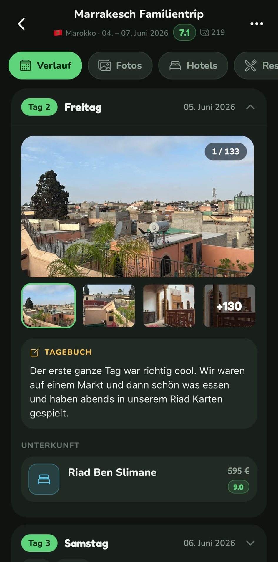 palmbook Reisetagebuch Screenshot 1